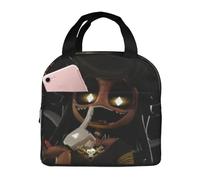 NUYFVG M-urder Drones Portable Aluminum foil Thickened Insulated Lunch Bag, Suitable for Office, Picnic, Hiking, Beach Black