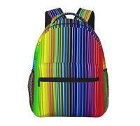 NUYFVG Rainbow Striped Print Backpack Large-Capacity Laptop Bag For Women and Men Casual Backpack For Travel Office, Black, One Size