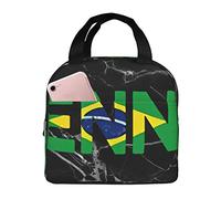 NUYFVG Senna with Brazilian Flag Lunch Bags Insulated Lunch Box Lunch Tote Bag Picnic Bag for Women Mens Work Office