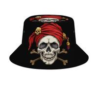 NUYFVG Skull and Crossbones Pirate Unisex Bucket Hat Foldable Fisherman Hat Sun Hat for Holidays Camping Travel Beach Cap2355