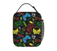 NUYFVG Video Game Pixel Game Style Dicewords Insulated Lunch Box for Women Man, Portable Lunch Bag Reusable Cooler Tote for Office Work Travel Picnic Camping Beach
