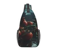 NUYFVG Water the Tomatoes Sling Backpack for Women Men Cross Chest Bag Diagonally Crossbody Shoulder Bag Travel, Black, One Size, Travel Backpacks, Black, One Size