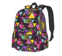 NUYFVG wewe 80S 90S Geometric Backpack School Bag Lightweight Bookbag Casual Daypack for Girls Boys Kids Women Men Travel Laptop 16 Inch