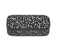 NUYFVG White & Black Big Dot Print Teenagers Large Storage Pencil Case Students School Travel Essential Stationery