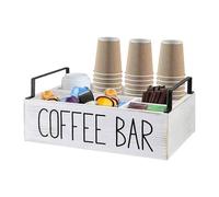 Nuyhadds 1 Coffee Station Organizer - Coffee Bar Organizers, Coffee Bar Condiment Organizer | Coffee Pod Holder Wooden Coffee Organizer, Multifunctional Coffee Bar Organizer Tray for Coffee Table