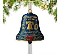 Nuyhadds Bells Ornaments For Christmas Tree - Acrylic Door Bells | 250th Commemorative Decoration 2D Door Bell for Garden Parade Park Festival Path School Fireplace