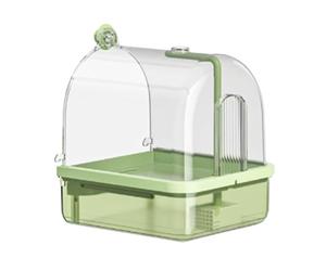 Nuyhadds Bird Cage Bath Inner Stand Bathtub, Duel Shower Modes, Careful Bass Playground, Folk Accessories, Automatic Bird Baths for Rice Show, Breeding, Home Cage Use