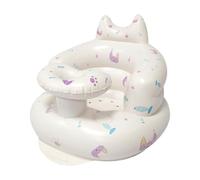 Nuyhadds Blow Up Baby Seat - Foldable Multi-Functional Cute Pattern Inflatable Sofa Back Support,Portable Baby Learning Chair for Age 3+ Months, Blow Up Floor Seat with Built in Pump for Bed, Grass