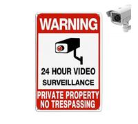 Nuyhadds Camera Sign, Security Signs - Outdoor Warning Sign - 24 Hour Sign for Private Businesses, 12 x 8 Inch, Prohibition Sign, Warning Signs