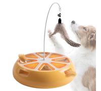 Nuyhadds Cat Spinner Toy, Cat Turntable, Electric Self-reliance Kitten Toy, Cat Turntable, Intelligent Cat Toy with Mute and Feathers for