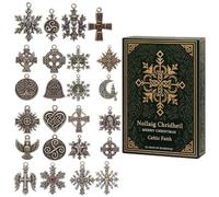 Nuyhadds Celtic Advent Countdown Calendar,2D Winter Christmas Souvenir,Advent Calendar With Celtic Pendants - For Tree Window Wall Adults Teens Kids