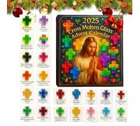 Nuyhadds Christmas Countdown Calendar Decorative,2D Acrylic Christmas Advent Decoration - 24 Days Christmas Countdown with Pocket Cross - For Women Men Family