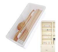 Nuyhadds Clear Cutlery Tray Drawer - Lid Covered Flatware Drainer, Silverware Storage Container, long lasting Kitchen Accessory, Dustproof Utensil Caddy | Reliable Organizer for Home, Hotel, Kitchen