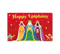 Nuyhadds Epiphany Banner | 180 x 150 cm Festive Decoration - Photo Background Festive Backdrop - for Party Organisers Photographers Church Christmas Family Celebrations Office Home Shop School Parties