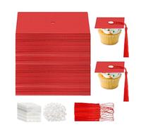 Nuyhadds Graduation Cupcake Topper, Creative Paper Dessert Stand - Set of Graduation Hat Toppers for Teenagers, Boys, Family, Comrades, Students, University, School, Home
