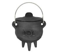 Nuyhadds Halloween Cauldron - Large Spooky Cauldron, Antique-Style Halloween Pot | Adjustable Cast Iron Cauldron with Lid and Handle, Halloween Decor for Trick-or-Treat Gatherings, Table Centerpiece