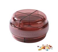 Nuyhadds Pill Container, Round Travel Pill Box | Travel Pill Container, Double Layer, 4 Compartments, Daily Pill Case, Holder for Pocket Purse, Briefcase, Travel Pill Box