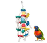 Nuyhadds Shredding Toy for Birds, Foraging Toy, Multicoloured Bird Chew Toy, Parrot Chew Blocks with Metal Hooks for Small and Medium Parakeets
