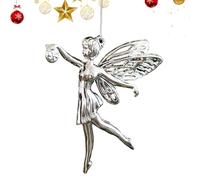 Nuyhadds Silver Christmas Ornaments, Silver Ornaments for the Christmas Tree, Shiny Christmas Tree Decoration - Holiday Favour, Galvanised Decorative Pendants, Elk, Fairy, Snowflake, for