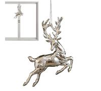 Nuyhadds Silver Decoration for the Christmas Tree, Silver Christmas Tree Decoration, Shiny Christmas Ornaments - Galvanised Decorative Pendants, Elk Fairy, Snowflake Ornament for the Christmas Tree