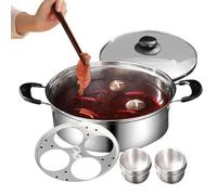 Nuyhadds Stainless Steel Egg Poacher, Egg Poacher, Stainless Steel, Non-Stick 4 Cup Egg Maker, Steamer Pan, Rust-Resistant Kitchenware, Poacher Cooker for Kitchen Breakfast Brunch Cooking