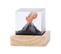 Nuyhadds Volcano Glow LED Nightlight - Lavva Stylish Relaxing Illumination USB Cube Light, Adjustable Table Lamp, Resin Cube for Bedroom, Children's Room, Living Space