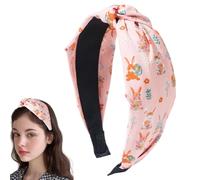 Nuyhadds Wide Headbands for Women Easter Printed Headband Decor Wide Knotted Headbands for Women | Tied Design Hair Accessories for Weddings Holiday Dating