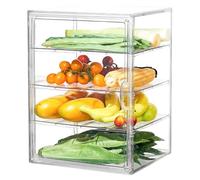 Nuyhgtr Acrylic Pastry Case, Clear Bread Display Box, Airtight Stackable Design, 4 Layer Transparent, Removable Trays for Countertop Bakery Storage, Cookie Bagel Sandwich Organization