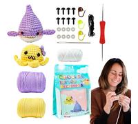 Nuyhgtr Crocheting Kit | Fun Shark Octopus Craft Supplies | Knitting Animal Adults Craft Kit | for Christmas Birthday Halloween Home School Art Class Crafting Ornament Making