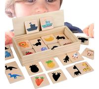 Nuyhgtr Shape and Shadow Matching Wooden Puzzle - Early Learning Game for Improves Focus Pattern Recognition Logical Thinking and Fine Motor Skills, Ideal for Home Classroom Travel Play