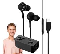 Nuyhgtr Type C Headphones Wired, In-Ear Wire Controlled Earphones, Bass Surround Earphones, Hi-Fi Stereo Sound Headphones, Noise Canceling Type C Earphones, Waterproof Earphones with Microphone