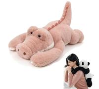 Nuyiac Weighted Plush Animals, Soft Plush Toy for Stress Relief & Calming, Cuddly Anxiety Toy (Pink Crocodile, 65CM)
