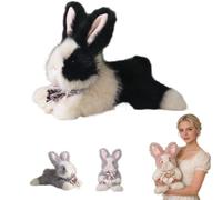 Nuyiac Weighted Rabbit Plush, Soft Plush Toy for Stress Relief & Calming, Cute Bunny Plushies Soft Bunny Anxiety Toy Gift (Black Prone Position, 35CM)