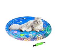 Nuytghr Cat Water Sensory Mat | Cat Water Pad with Inflatable Pump,Thickened Pet Cooling Cushion Baby Crawling Pad for Daily Hot Weather Boredom Travel Indoor Outdoor Floor Home