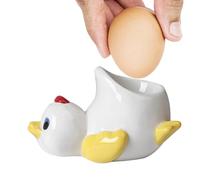 Nuytghr Cups Boiled Eggs, Adorable Chicken Duck Ceramic Holders 4.41x2.8x2.52 inches, Soft Boiled Egg Display Stands, Funny Animal Kitchen Decoration, Durable Cute Platter for Breakfast Table
