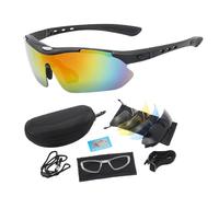 Nuytghr Cycling Sunglasses Men, Sports Eye Protection, Polarized Multi Lens Goggles, 7.48x3.94x2.76 Inches UV400 Windproof Frame, Interchangeable Shield Design, Biking Running Fishing Use