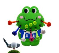 Nuytghr Golf Tee Pouch, Frog Ball Holder, Accessory Organizer Case, 15x11cm, Fun Golf Storage Bag, Compact Clip-On Carrier, Green Design, for Practice Rounds Training Organized and Stylish Players