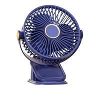 Nuytghr Portable Clip on Fan, Small Powerful Battery Operated Fan, 6.57x8.7x5 inches, 5 Speed Air Circulator with Lights for Table, Desk, Home, Office, Camping, Travel, Adaptable