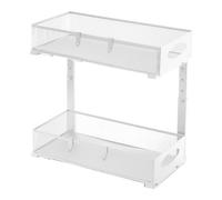 Nuytghr Under Sink Organizer, Storage Shelf, Height Adjustable Rack, 19.69x15.67x8.07 Inches 2 Tier Space Saving Solution, Durable Slide Drawers for Pantry, Bathroom, Closet, Laundry, Kitchen Cabinet