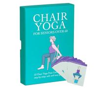 Nuytghr Yoga for Seniors, Exercise Deck Chart, Poses Instruction Guide, Gentle Stretching Routine, Sturdy, for Women, Men, Beginners, Elderly, Adults, Home, Office, Body Wellness Over 60
