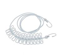 NUZAMAS 12 Pegs Clips Clothesline Portable Expandable Adjustable Retractable Airer for Camping Travel Clothes Laundry Drying Outdoor and Indoor Use White