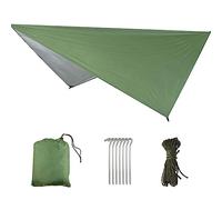 NUZAMAS 3X3m Hammock Rain Fly Tent Tarp Multi-functional square Canopy Portable Windproof Snowproof Tarpaulin Sunshade Cloth for Outdoor Hiking Picnic Beach