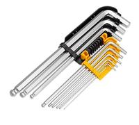 NUZAMAS 9 PC (1.5mm-10mm) Key Ball Point Wrench Set Kit Portable Extra Long 225mm(max)