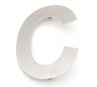 NUZAMAS Door Capital Letter C Number Plaques, Stainless Steel Hotel House Address Plaque Digits Plate Signs Street Numbers, Wall Mounted, 10.6cm Width 15cm High, Installation Kit Included