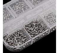 NUZAMAS Glasses Screw Kit 1100Pcs Tiny Screws and 5 Pairs Nose Pads Stainless Steel Set with Micro Screwdriver Tweezer for Eyeglass Sunglass Watch Repair Replacement