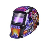 Nuzamas Solar Powered Auto Darkening Welding Helmet Mask Weld Face Protection for Arc Tig Mig Grinding Plasma Cutting with Adjustable Shade Range DIN4/9-13 UV/IV protection DIN16 Clown