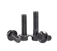NUZBCPETR Steel Fine Thread Hexagon Flange Head Bolts Screws(M10 x 1.25 x 80mm)
