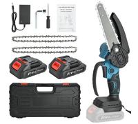 NUZEKY Mini Chainsaw Cordless 6-inch: Handheld Electric Chainsaw with 2×2.0AH Batteries - Portable Battery Small Chainsaw for Garden Courtyard Cutting - Mini Chainsaws with Security Lock (T71439_UK)