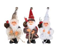 Nuziku Father Christmas Figure, 22cm Mini Standing Santa Claus, Handcrafted Christmas Santa Figure for Window Table Fireplace Decoration