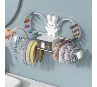 Nuziku Headband Holder - Cartoon Self-adhesive Hair Clip Organiser with Storage Box, Wall Mounted Multifunctional Hair Storage Organiser